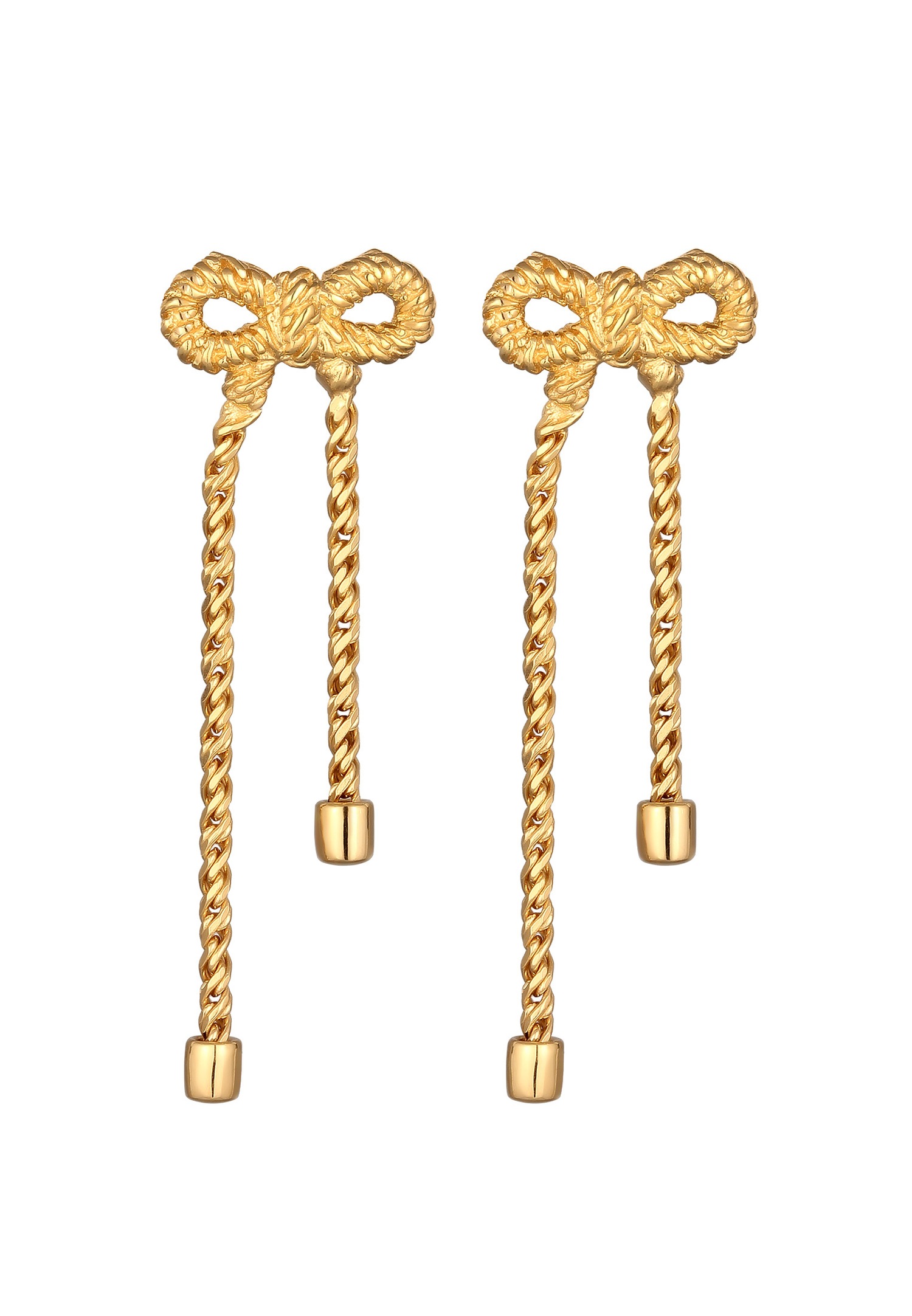 Elli Femmes clous d'oreilles noeud aspect chaîne en argent sterling 925