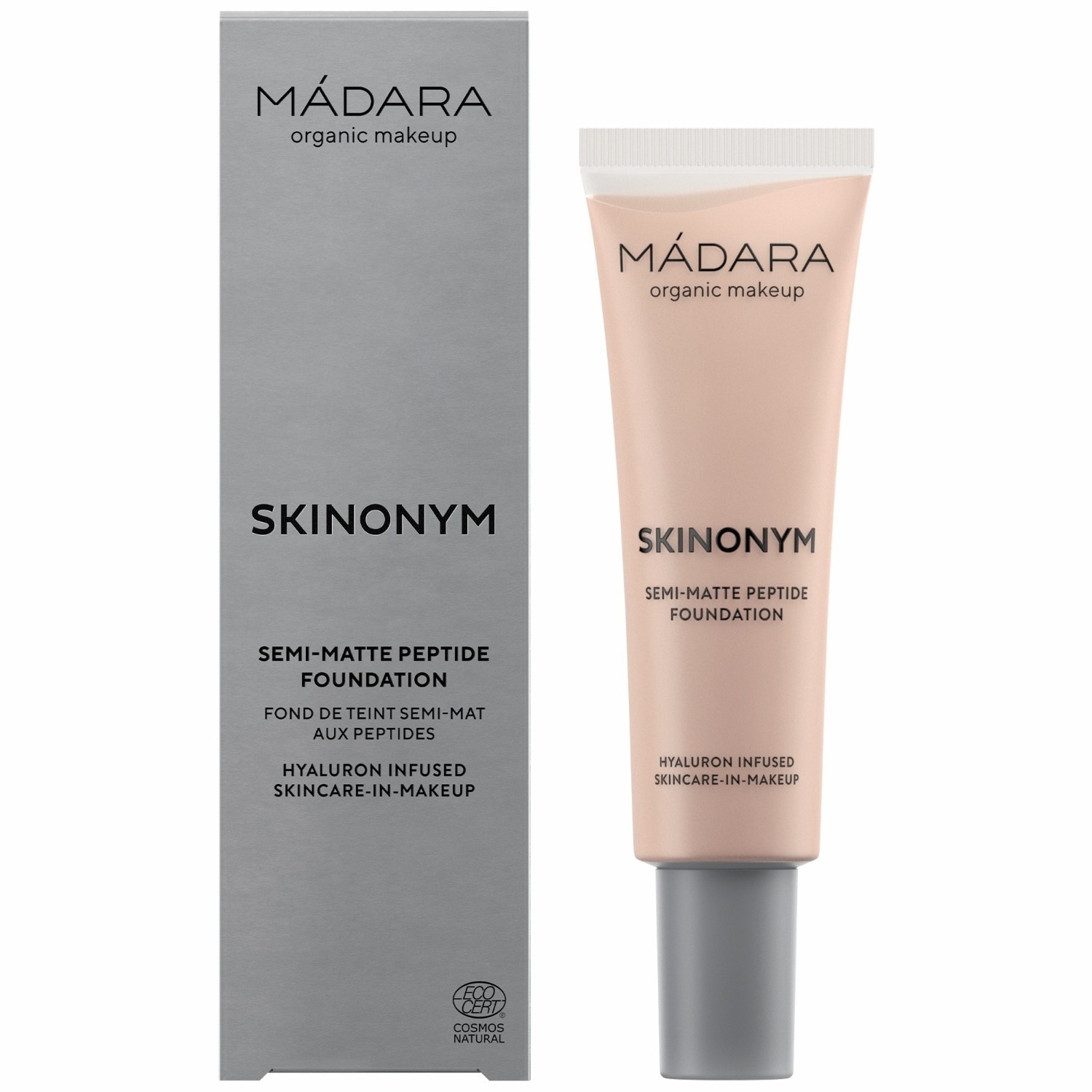 MÁDARA Foundation SKINONYM Semi-Matte Peptide Foundation, br. 15 STONE - 30 ml