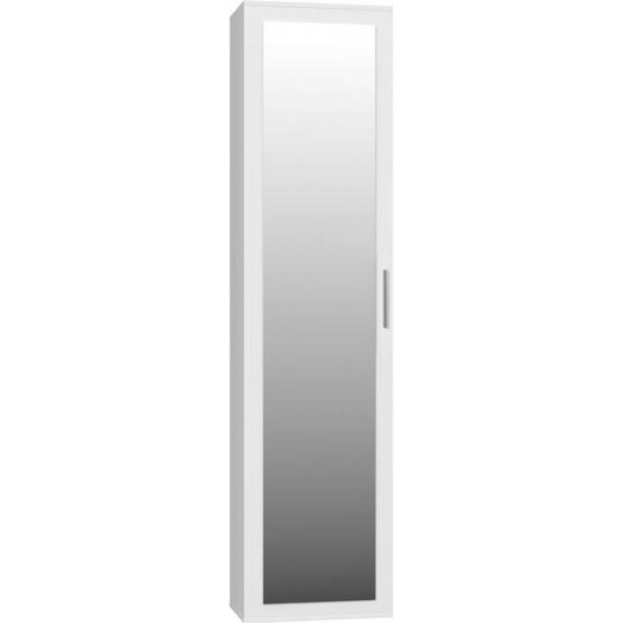 ATARA | Armoire d’entrée avec grand miroir | 180x50x35 cm | Deux étagères + porte-cintres à l’intérieur | Meubles d’entrée