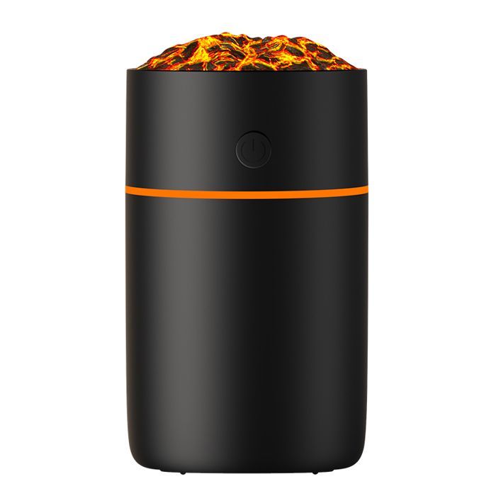 Umidificador Vulcão INF HS01: Simula Chama, Purifica o Ar (Preto)