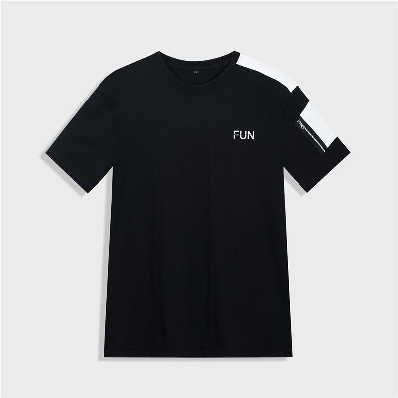 100% Cotton High Quality Fashion Comfortable Casual Black T shirt for Men Funny T Shirts Night Reflection Streetwear Hip Hop Top