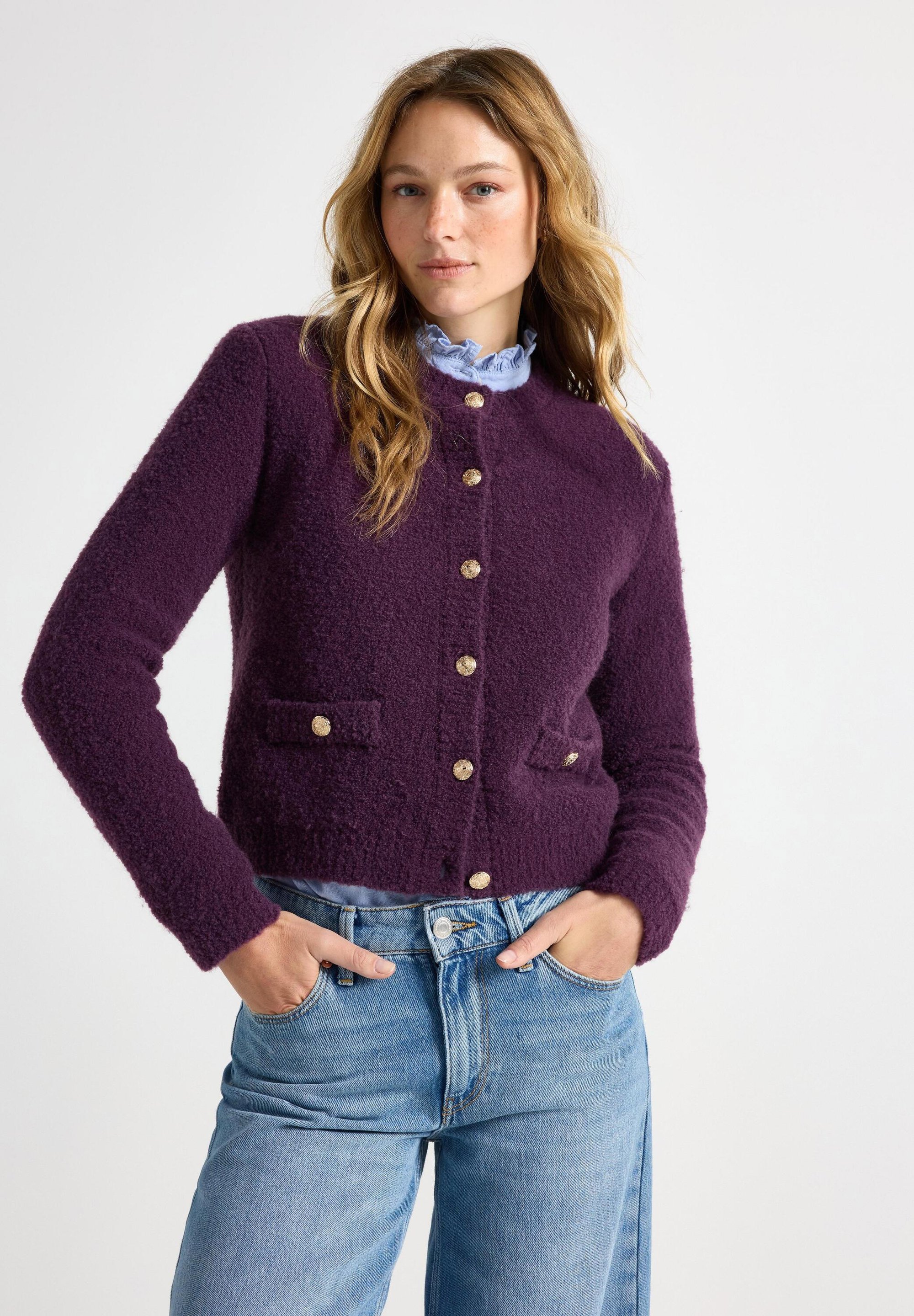 Lindex LUNAR - Cardigan - dark dusty lilac