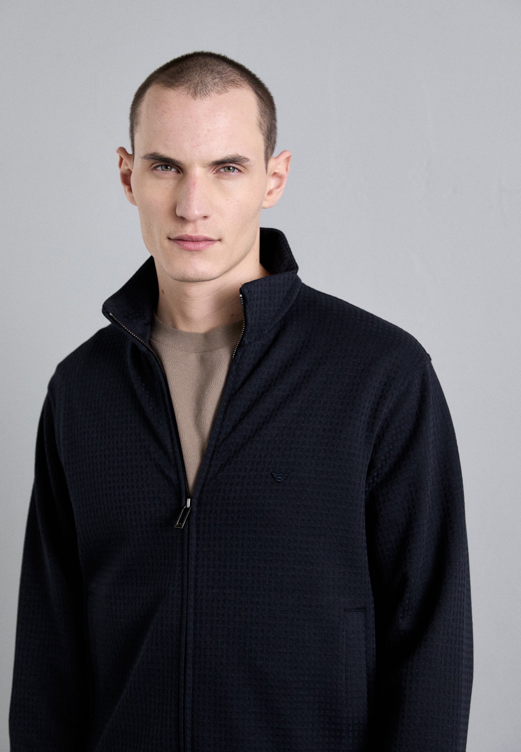 Emporio Armani sweatshirt met rits - chique marineblauw