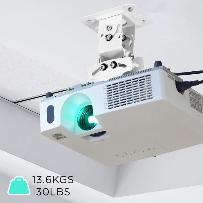 Duronic PB05XB Ceiling Projector Mount, 360° Rotating, 30° Tilting and 20° Swivel, Maximum Load 13.6 kg, Ideal for