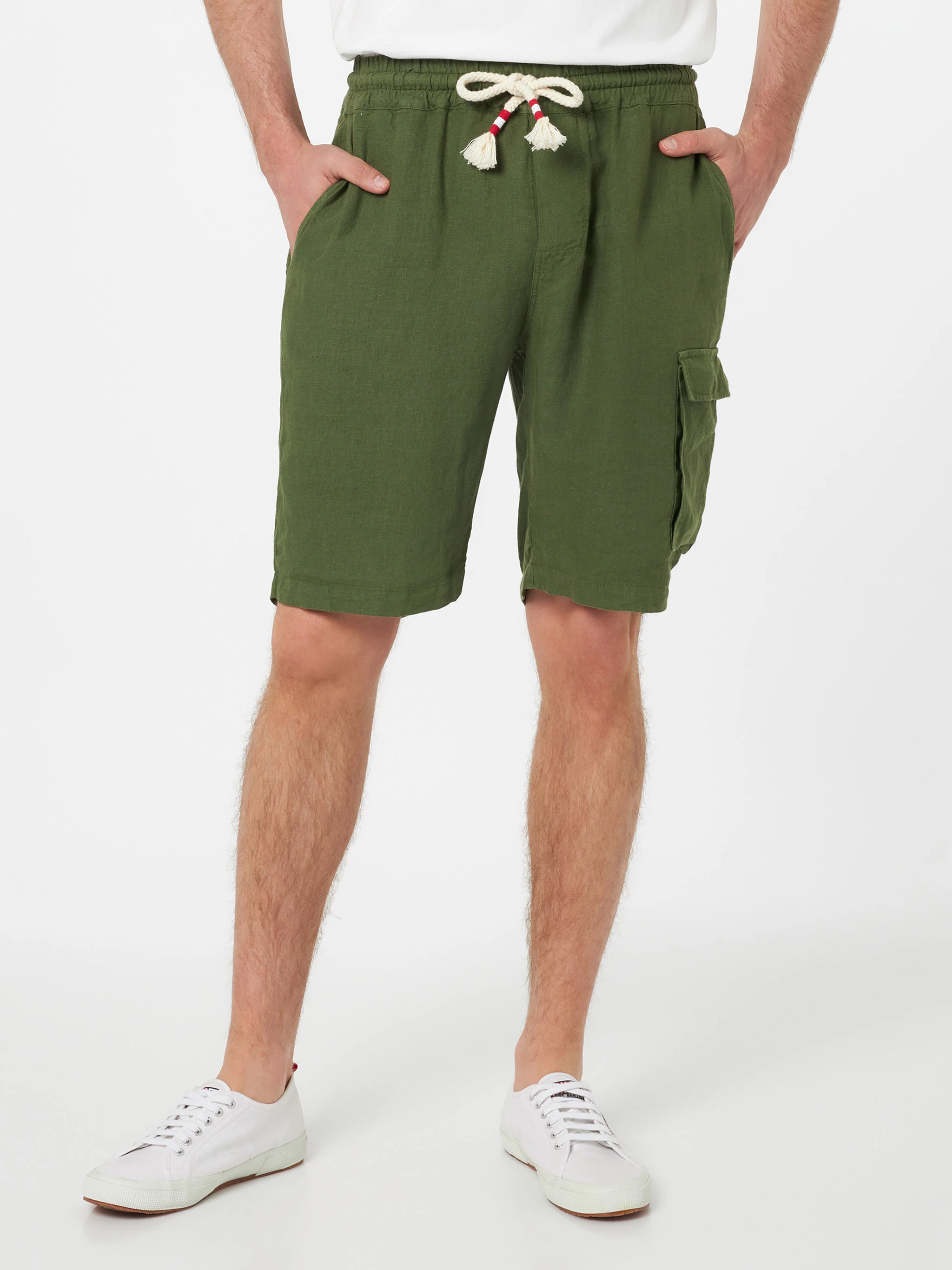 Marseille legergroene linnen Bermudashorts voor heren