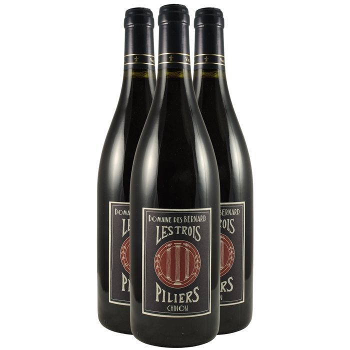 Domaine des Bernard Chinon Les Trois Piliers 2022 - Vino tinto del Valle del Loira (3x75cl) Ecológico