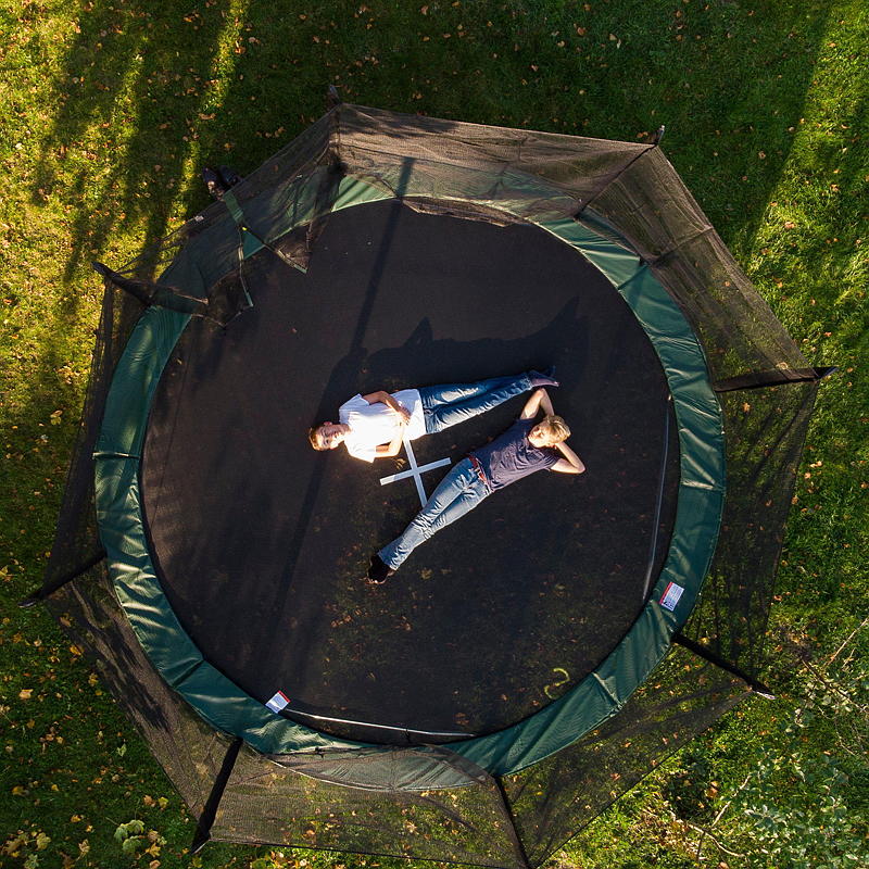 Trampolino Super Jumper 4,2 m verde, con rete di sicurezza
