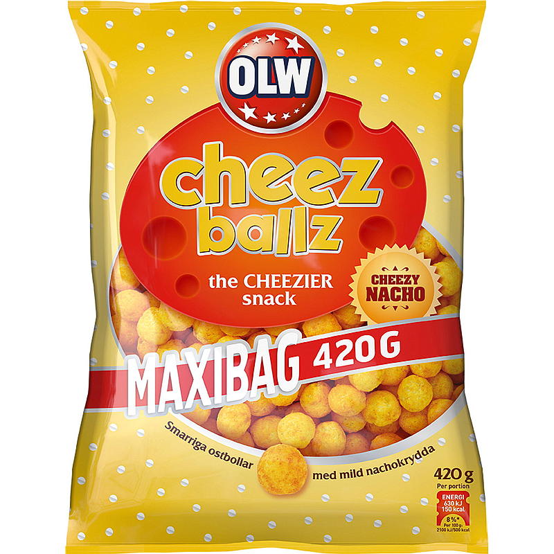 OLW Cheez ballz 420 g Maxi laukku