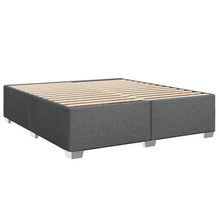 Letto in legno grigio 200 x 200 cm - Stabile e resistente - Struttura del letto - Materasso non incluso - Tessuto grigio scuro 200x200 cm 001_910424