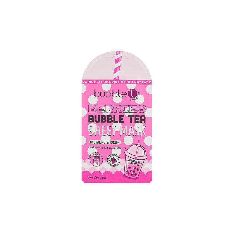 Gezichtsmasker met bessen, bubble tea
