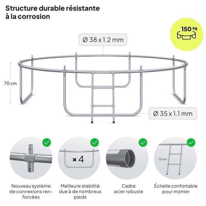 Garden Trampoline - ZIPRO - JumpPro OUT - 10 FT Ø 312 cm - Load Capacity 150 kg - Safety Net