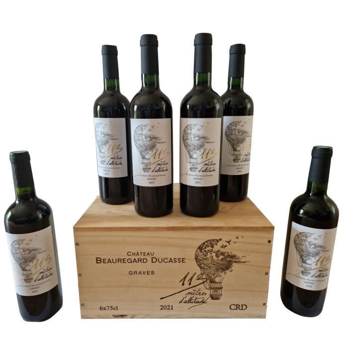 113 metros de altitud 2021 Graves - Vino tinto de Burdeos + Estuche de madera