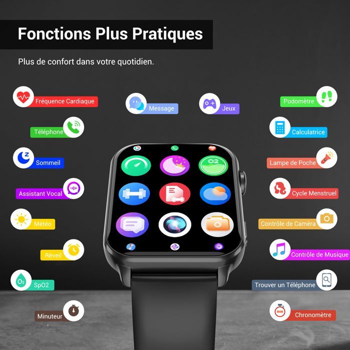 Smartwatch Blackview per uomo e donna, sportivo, con GPS, funzioni di chiamata, impermeabile IP68, schermo da 1,91