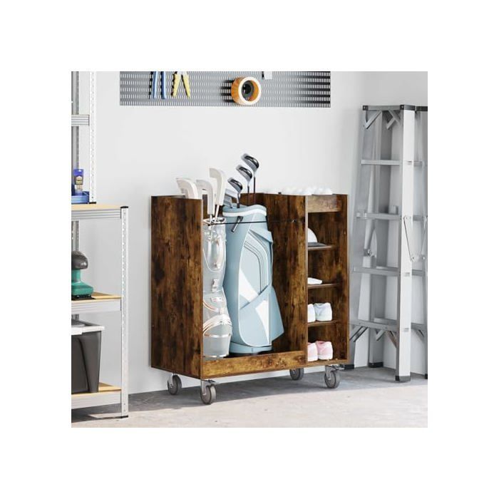 Armario para guardar material de golf - vidaXL - Roble ahumado - 90x45x98 cm - Gran capacidad de almacenamiento