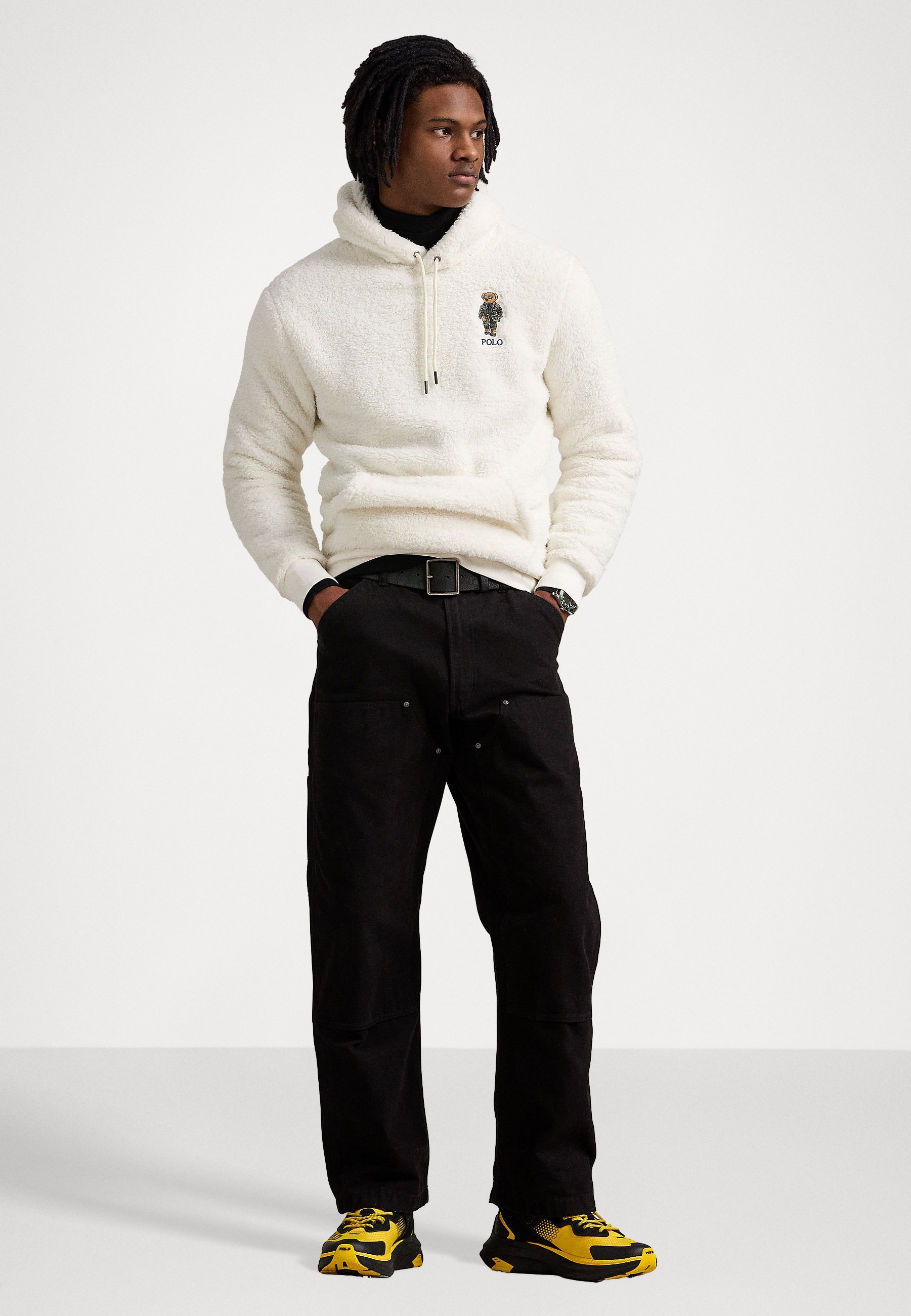 Pull en polaire Polo Ralph Lauren POLO BEAR PILE FLEECE HOODIE - Crème antique