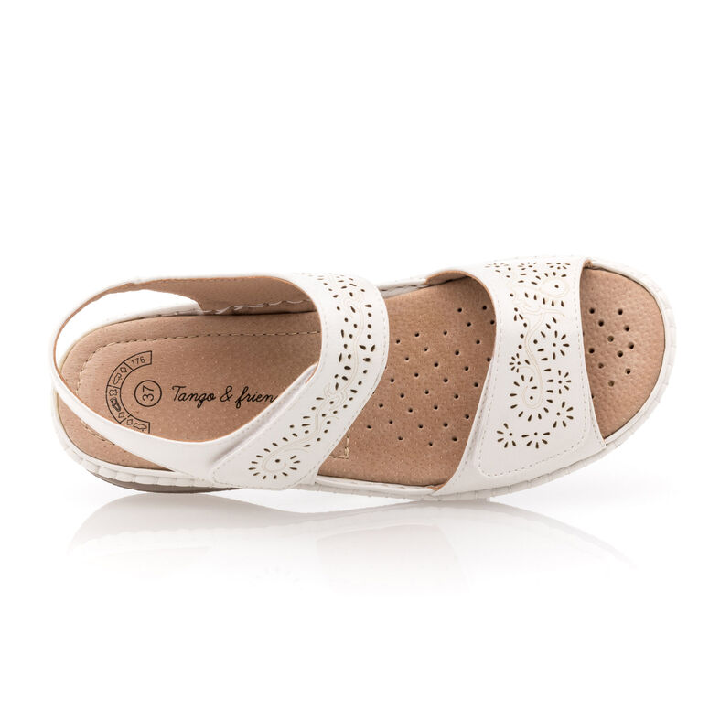 Weiße Damensandalen / Zehenfreie Schuhe