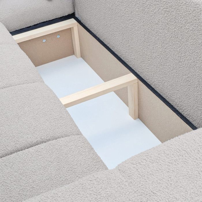 OFI Reversible Corner Sofa - 5 Seater - Convertible Sofa with Storage - Soft-Touch Fabric - Grey