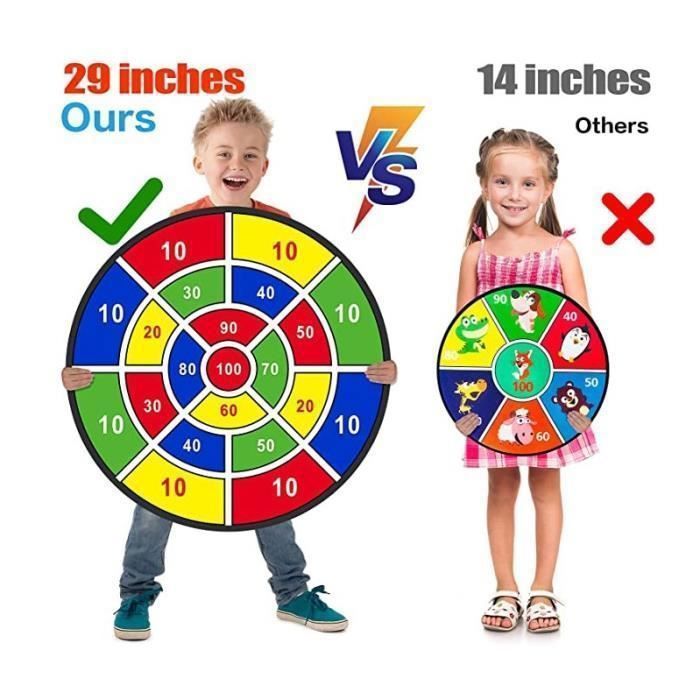 Jeu de Fléchettes - HAUTSTORE - Pliable 72 cm - 12 Balles Collantes - 6 Fléchettes - Double Face