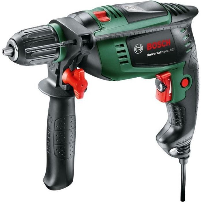Taladro percutor con cable Bosch UniversalImpact 800 (800 W, 14 mm para hormigón, 30 mm para madera, incluye accesorios)