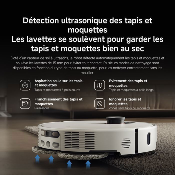 XIAOMI Robot Vacuum 5 Pro, Aspiration 20 000 Pa, IA Évitement d'obstacles, Reconnaissance de saleté, Station AutoNettoyage