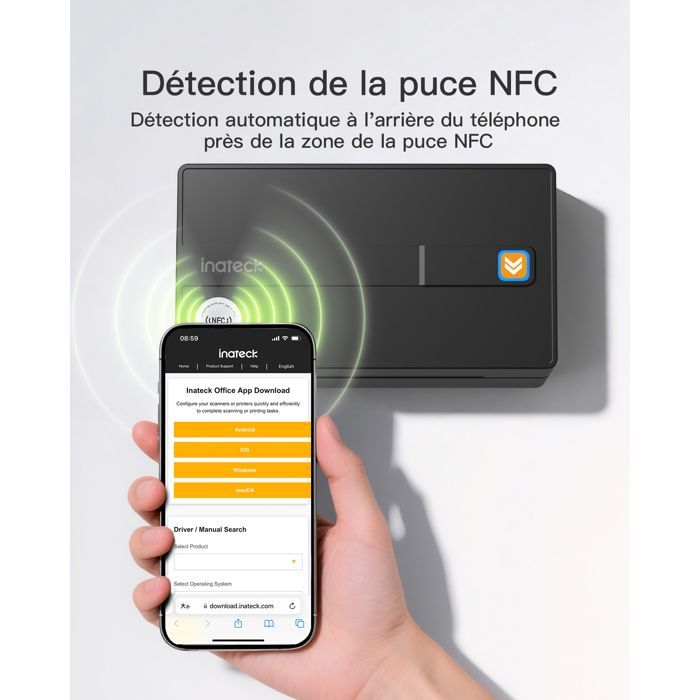 Stampante termica portatile wireless Inateck per etichette, formato 4 x 6 pollici - per pacchi da spedizione.