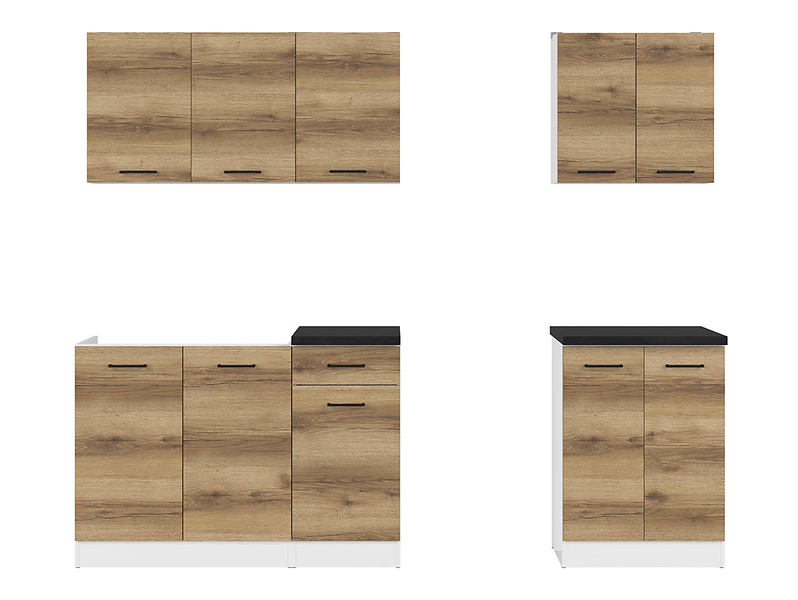 Komplet kuchenny Junona Line A 180 cm dąb delano jasny z blatem