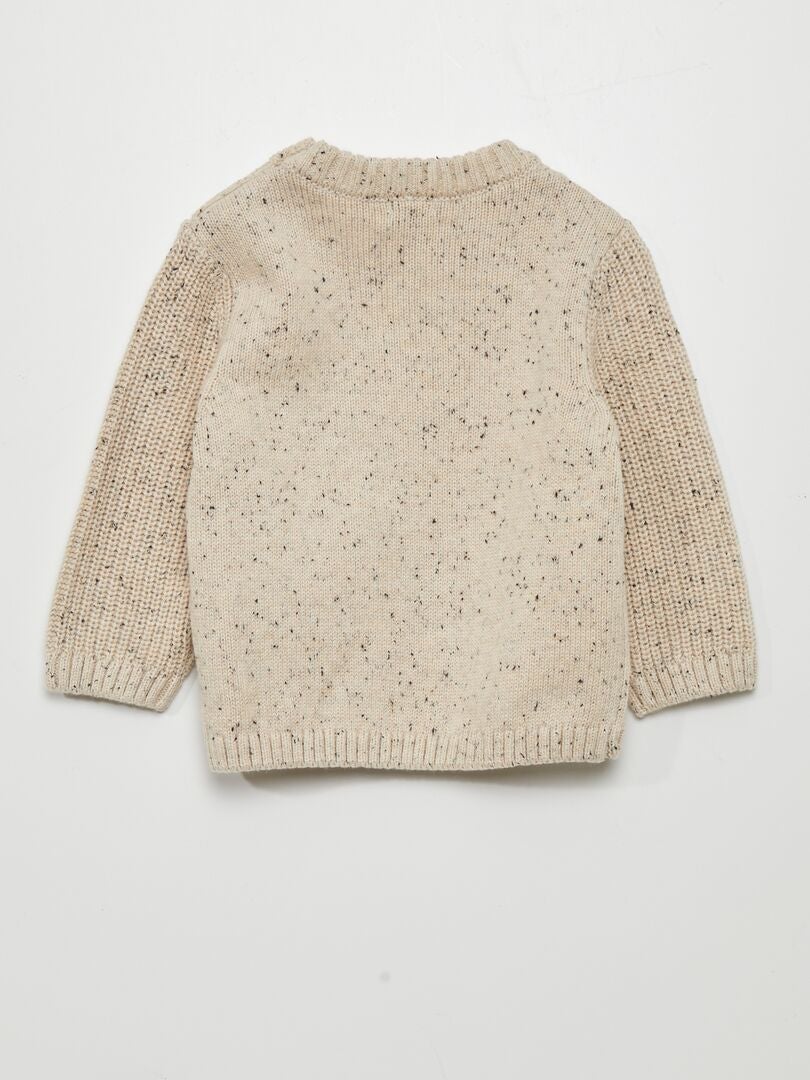 Sweter w kropki - BEŻOWY