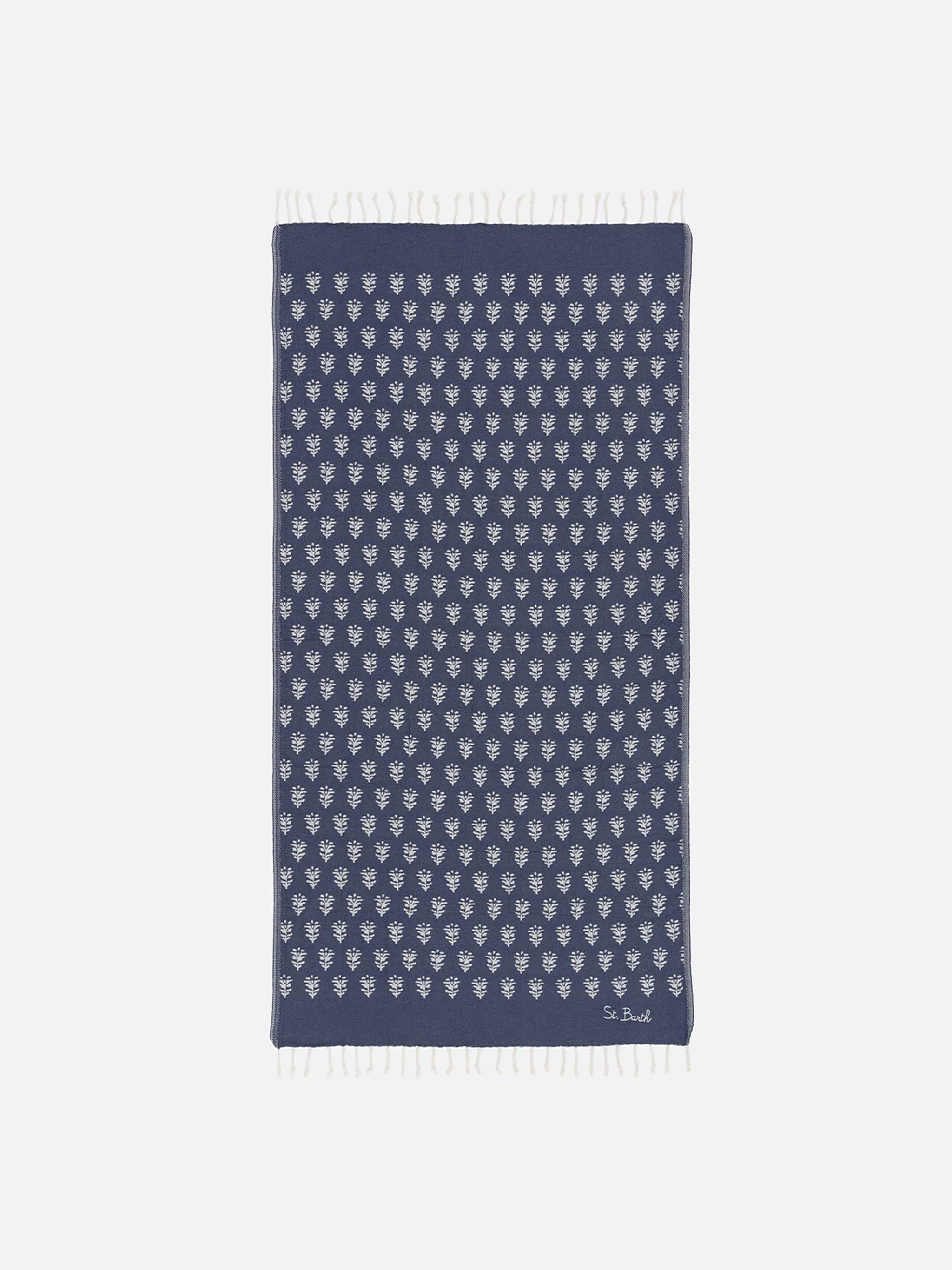 Indigo katoenen Fouta strandhanddoek