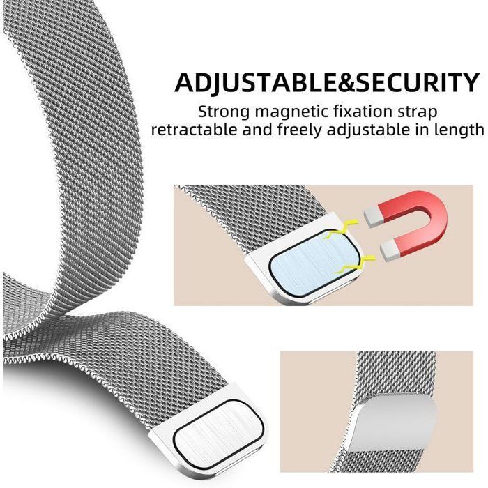 Bracelet Métal Magnétique Compatible avec Bracelet Samsung Galaxy Watch 6 SE 5 4 /4 Classic/6 Classic/5 Pro/FE