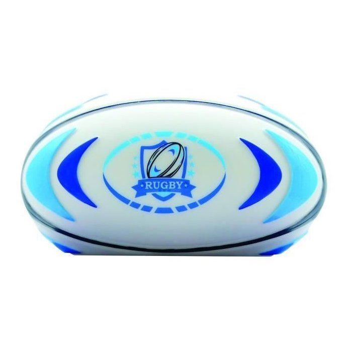 Despertador digital com luz noturna em formato de bola de rugby 3D e efeitos sonoros.