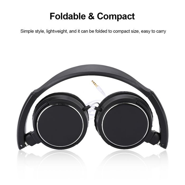 Cuffie stereo HiFi con cavo, compatte e pieghevoli