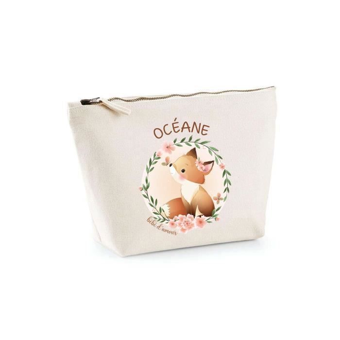 Trousse de toilette - Bébé d'Amour - Renard - Coton 100% - Zippée - Mixte