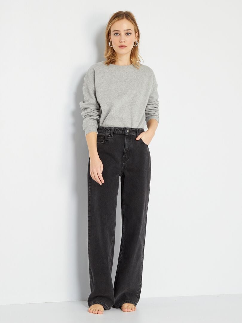 Calça jeans de perna larga - tamanho 30L - preta