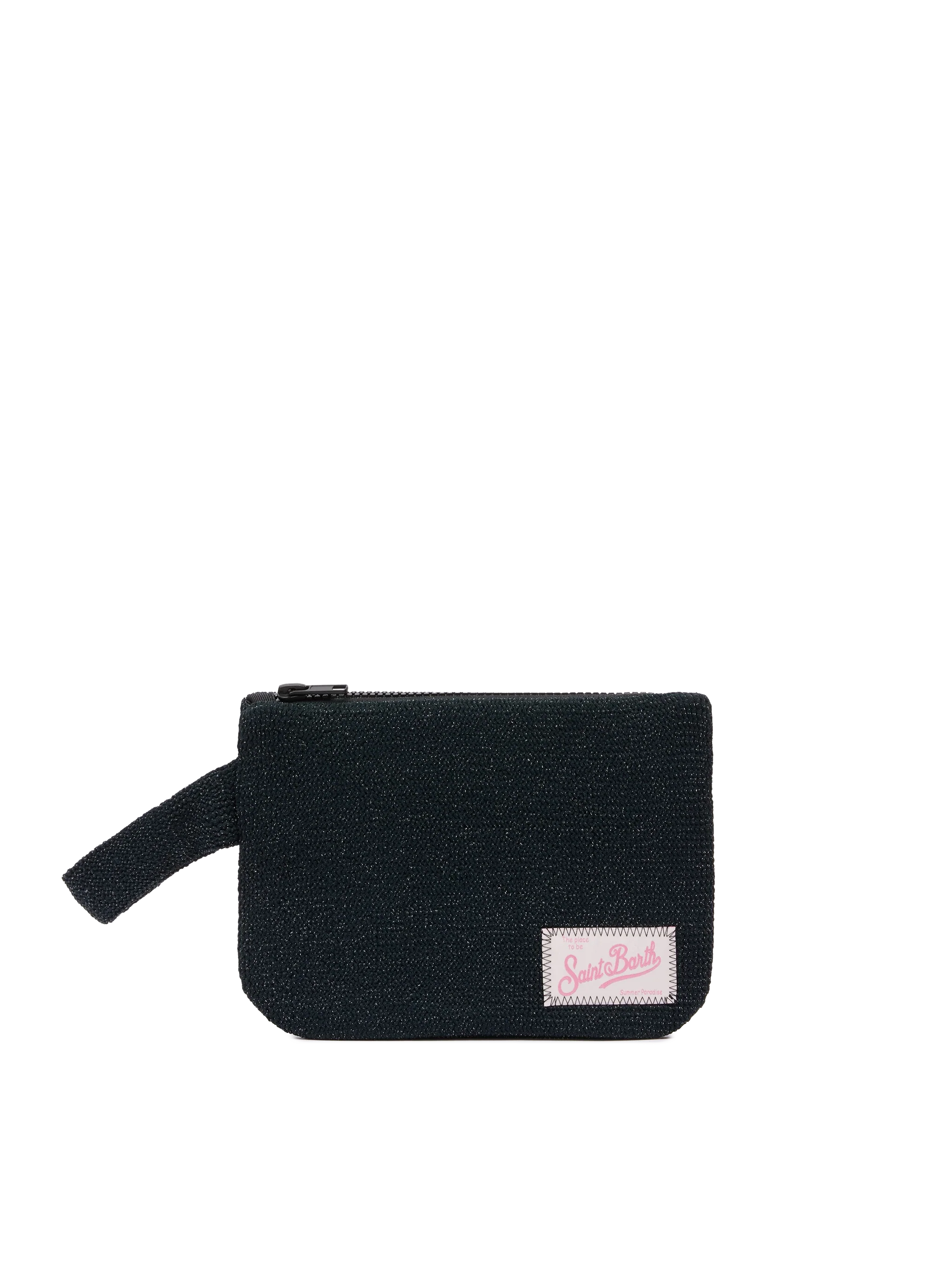 Pochette noire Pareasy en lurex froissé
