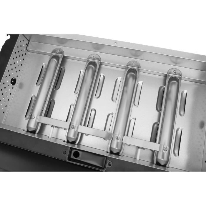 COOKING BOX Plancha à gaz PALMA - 4 feux - 10kW - 69x51x35 cm - Surface de cuisson: 62x35 cm - Noir