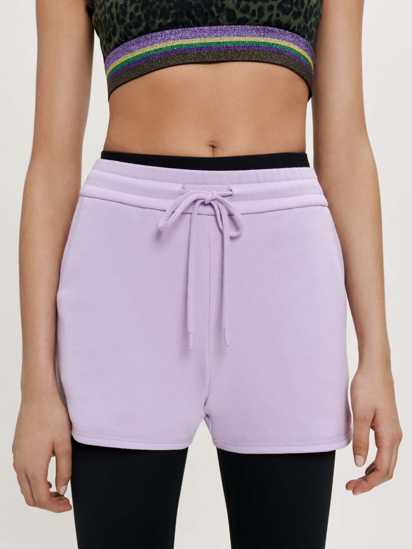 Sportshorts van fleece - Mauve