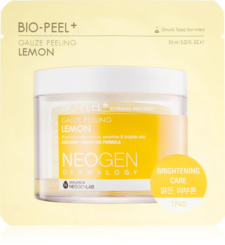 Neogen Dermalogy Bio-Peel+ Gauze Peeling Citrónové exfoliačné tampóny na tvár pre rozjasnenie a vyhladenie pleti