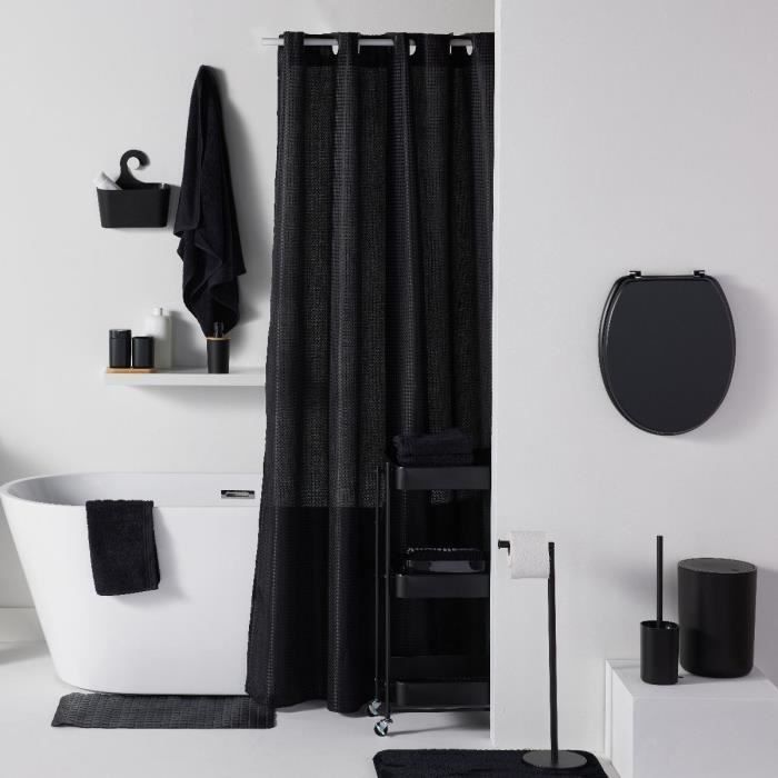Alfombrilla antideslizante para baño o ducha - HOY - UTILIDAD - 40 x 60 cm - Rectangular - Negra