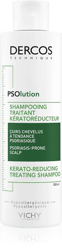 Shampoo hipoalergênico Vichy Dercos PSolution para psoríase do couro cabeludo