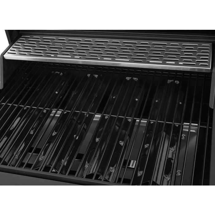Barbecue a gas - COOKING BOX - Paarl - 4 bruciatori - Superficie di cottura principale: 60 x 42 cm - Griglia scaldavivande - Acciaio