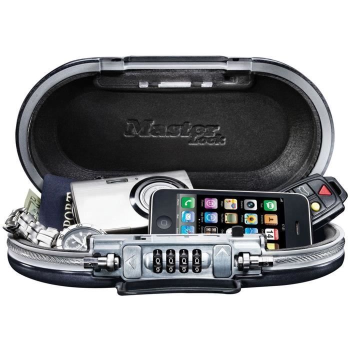 Mini Portable Safe - MASTER LOCK - 5900EURD - With Cable - Combination Lock - Black