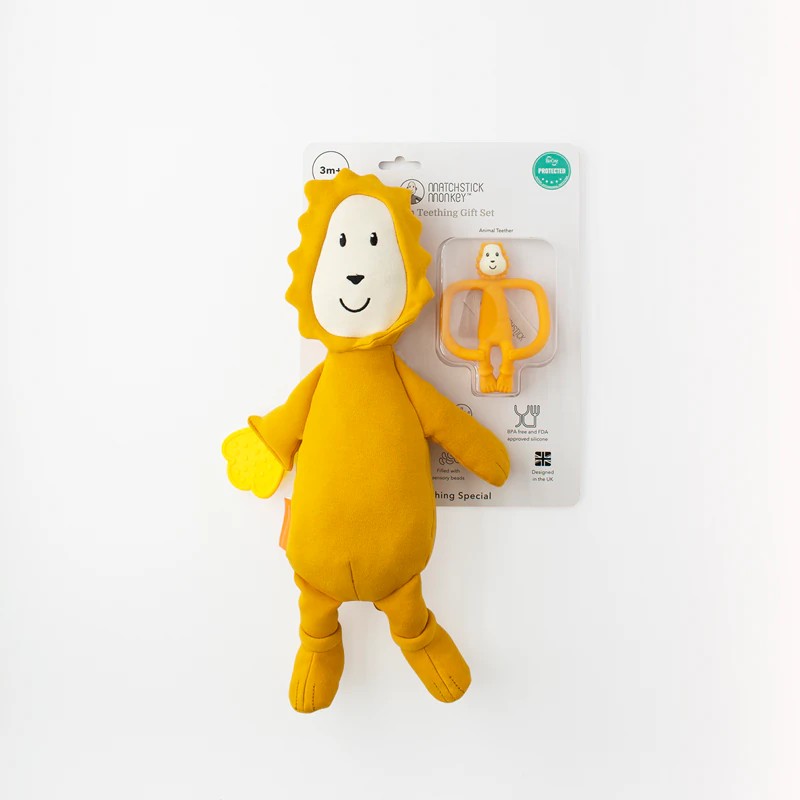 Matchstick Monkey Beißset ab 3 Monaten, Beißring + Spielzeug