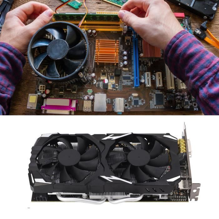 Carte graphique de jeu RX 580 - Omabeta - 8K 16 PCI Express 3.0 Support - Noir - Double ventilateur