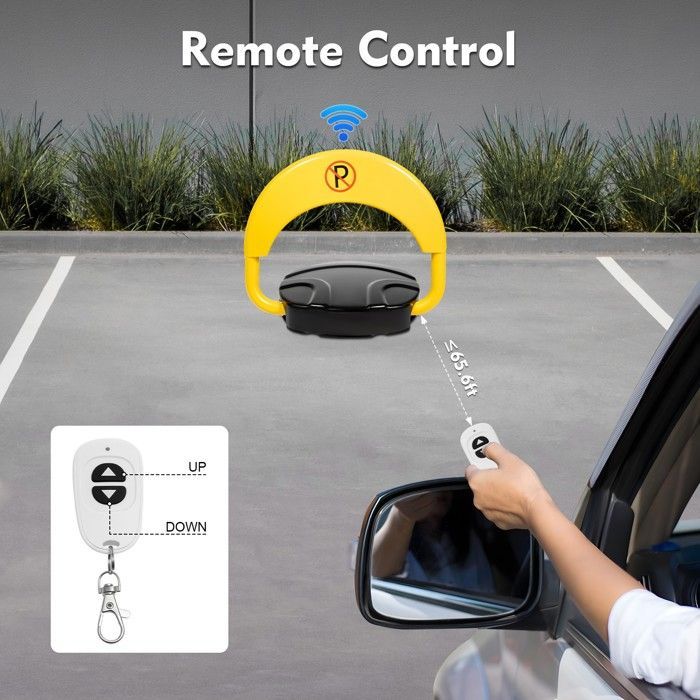 Barrera de aparcamiento plegable con mando a distancia - Cerradura electrónica privada con función de alarma