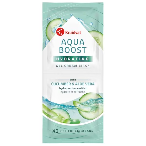 Kruidvat Aqua Boost mitrinoša želejveida krēma maska<br>16ml, visiem ādas tipiem