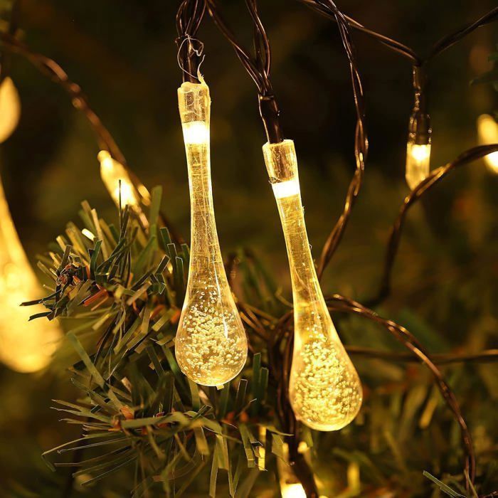 Luci decorative solari da esterno, luci natalizie, bianco caldo, 30 LED, 6,5 m, multicolore LUCI DECORATIVE DA ESTERNO