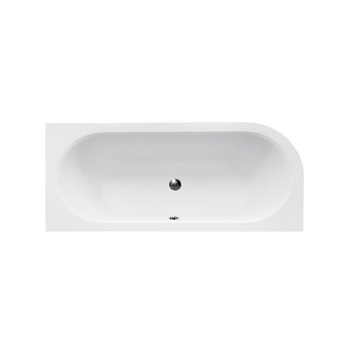 Corner bathtub 160x75 Right-hand opening + headrest, bath drain and 4-in-1 feet