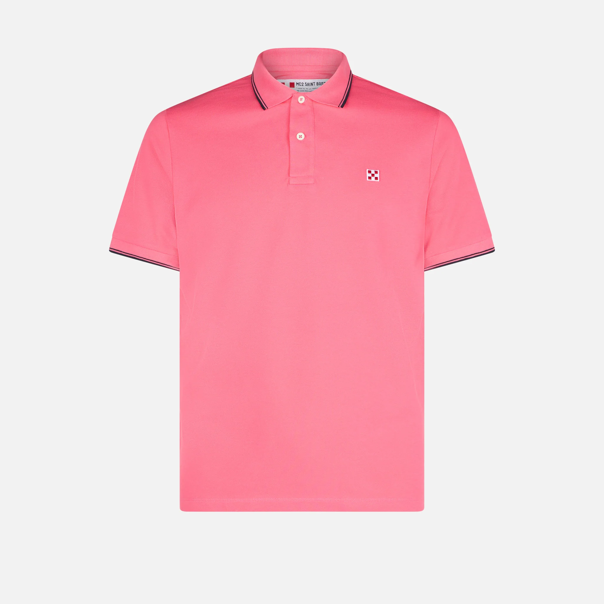 Fluorescerend roze piqué poloshirt voor heren