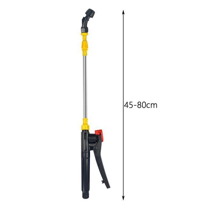 Lanza telescópica y boquilla de acero inoxidable de 45-80 cm para pulverizadores – cabezal curvo y ajustable