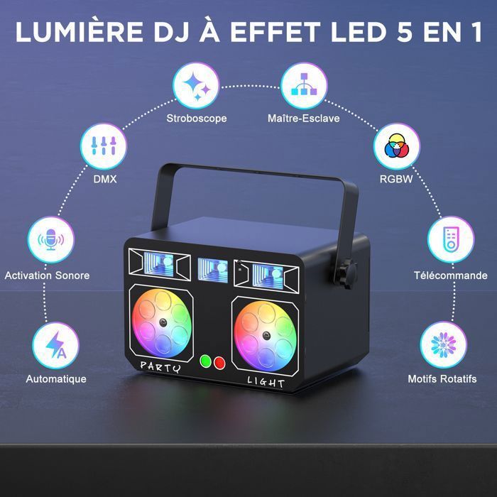 Lumières de fête - JAJALUYA LED Party GOBO Light - Lumières à effets mixtes 5 en 1 pour Noël Fête DJ Disco